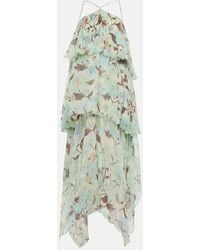 Stella McCartney - Tiered Printed Silk Maxi Dress - Lyst