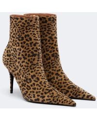 AMINA MUADDI - Barbara Leopard-Print Suede Ankle Boots - Lyst