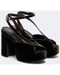 Etro - Velvet Platform Sandals - Lyst