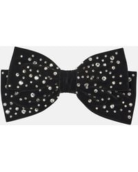 Jennifer Behr - Loren Crystal-Embellished Velvet Bow Barrette - Lyst