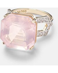 Mateo - 14Kt Ring With Topaz And Diamonds - Lyst