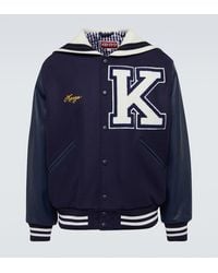 KENZO - Sailor Varsity Leather-paneled Varsity Jacket - Lyst