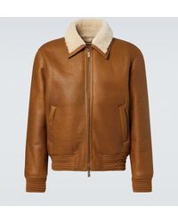 Burberry - Shearling Harrington Jacket - Lyst