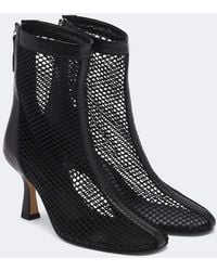 Souliers Martinez - Fira Leather-Trimmed Mesh Ankle Boots - Lyst