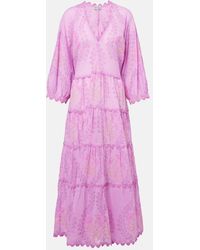 Juliet Dunn - Printed Cotton Maxi Dress - Lyst