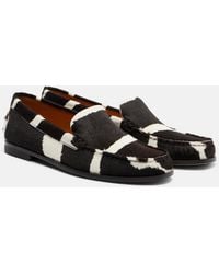 Tod's - Printed Calf Hair Loafers - Lyst