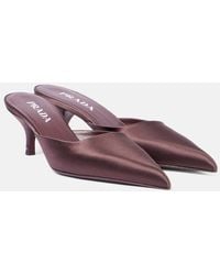 Prada - Satin Mules - Lyst