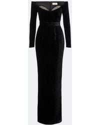 The New Arrivals Ilkyaz Ozel - Farah Embellished Velvet Bustier Gown - Lyst