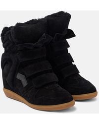 Isabel Marant - Bekett 70 Shearling-Trimmed Sneakers - Lyst