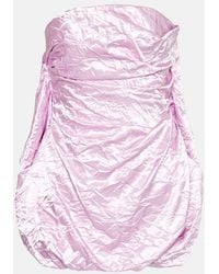 The Attico - Strapless Satin Minidress - Lyst