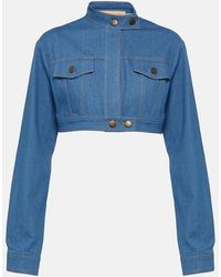AYA MUSE - Pilla Cropped Denim Jacket - Lyst