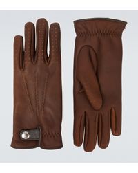 Brunello Cucinelli Handschuhe aus Leder mit Shearling - Braun