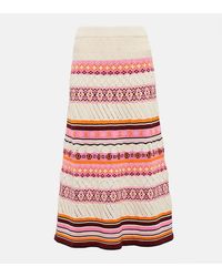 KENZO - Jacquard Cotton-blend Maxi Skirt - Lyst