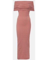 Alaïa - Vichy Knit Dress - Lyst