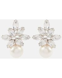 Jennifer Behr - Pendientes Liza Con Cristales Y Perlas Sinteticas - Lyst