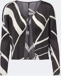 Pleats Please Issey Miyake - Fold Line Pleated Printed Cardigan - Lyst