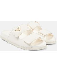 Prada - Logo Leather Sandals - Lyst