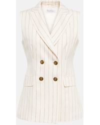 Max Mara - Gilet Quebec in lino a righe - Lyst