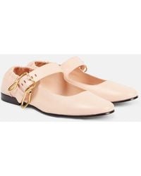 Bottega Veneta - Astaire Leather Mary Jane Flats - Lyst