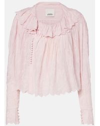Isabel Marant - Zelly Embroidered Cotton And Silk Blouse - Lyst