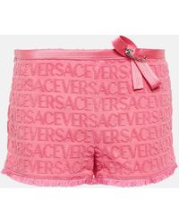 Versace - X Dua Lipa Allover Cotton Terry Shorts - Lyst