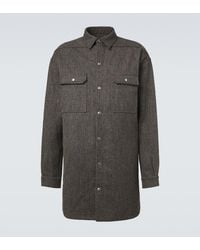 Rick Owens - Oversized Wool And Linen-Blend Overshirt - Lyst