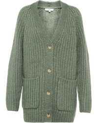 Vince Ribbed-knit Alpaca Wool-blend Cardigan - Green