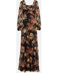 Veronica Beard - Robe Longue Avani En Soie A Fleurs - Lyst
