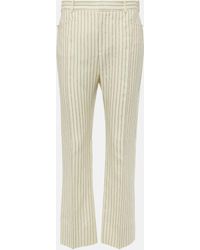 Tom Ford - Wallis Striped Wool And Silk-blend Straight Pants - Lyst