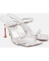 AMINA MUADDI - Sandalen Diana 95 Aus Leder Mit Kristallen - Lyst