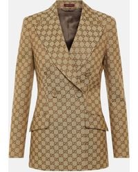 Gucci - GG Canvas Double-breasted Blazer - Lyst