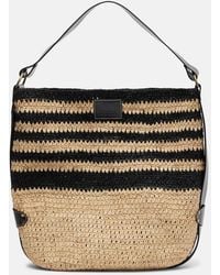 Isabel Marant - Bayia Striped Raffia Shoulder Bag - Lyst