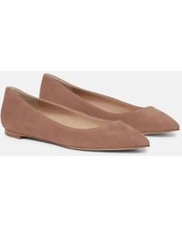 Gianvito Rossi - Suede Ballet Flats - Lyst
