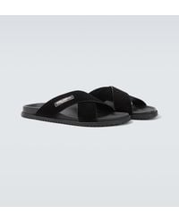Dolce & Gabbana - Logo Suede Sandals - Lyst