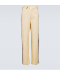 Bode - Stria Beaded Cotton Straight Pants - Lyst