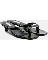 TOTEME - Croc-Effect Leather Thong Sandals - Lyst