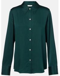 Vince - Silk-Blend Satin Shirt - Lyst
