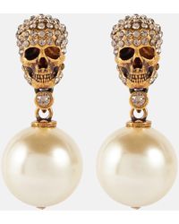 Alexander McQueen Ohrringe Skull mit Perlen - Mettallic