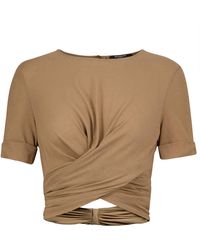 Balmain - Cropped-T-Shirt aus Jersey - Lyst