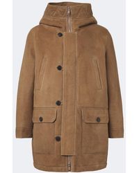 Yves Salomon - Hooded Shearling-Lined Suede Parka - Lyst