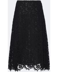 Fendi - Silk Lace Midi Skirt - Lyst