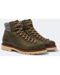 Brunello Cucinelli - Leather Lace-Up Boots - Lyst