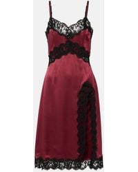 Dolce & Gabbana - Silk And Cotton-Blend Midi Dress - Lyst