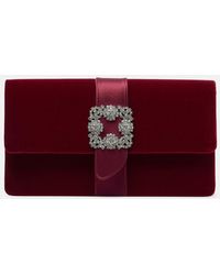 Manolo Blahnik - Capri Embellished Velvet Clutch - Lyst