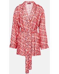 Gucci - Printed Silk Shirt With Self-Tie - Lyst