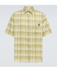 Loewe - Camicia A Quadri Con Pelle - Lyst