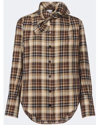 Patou - Bow-Detail Checked Cotton Shirt - Lyst
