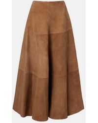 Altuzarra - Varda Suede Midi Skirt - Lyst