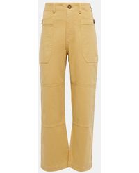FRAME - High-Rise Cropped Cargo Pants - Lyst