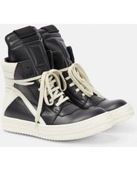 Rick Owens - Geobasket Lace-up Leather High-top Trainers - Lyst